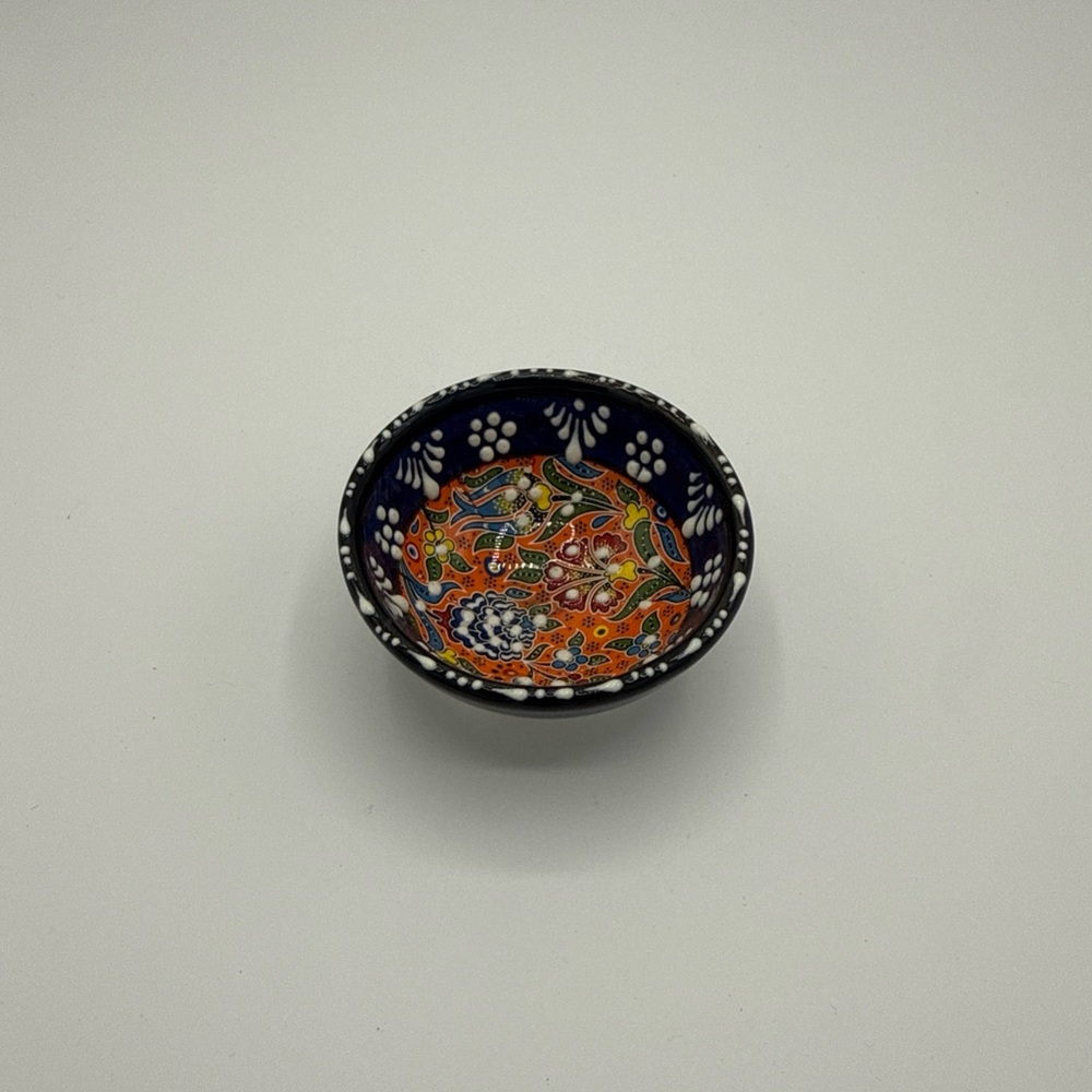 Turkish Handmade Hand painted Mini Ceramic Pottery Bowl 3" Beautiful